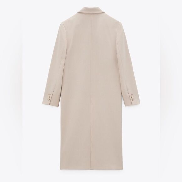 ZARA DOUBLE-BREASTED COAT LIMITED EDITION SAND LINED - Picture 4 of 8